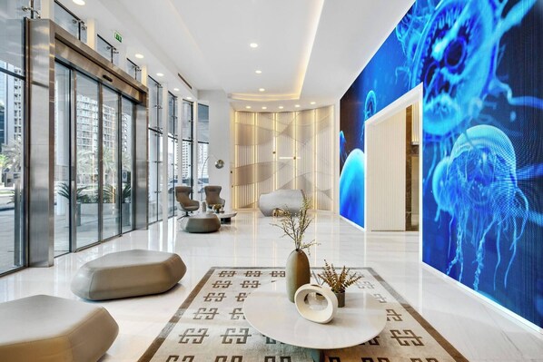 Apartment, 1 Bedroom, Accessible, Smoking | Living room - Smart and Stylish Apartment With Beautiful Views of the Burj Khalifa Down Town! (Dubai)