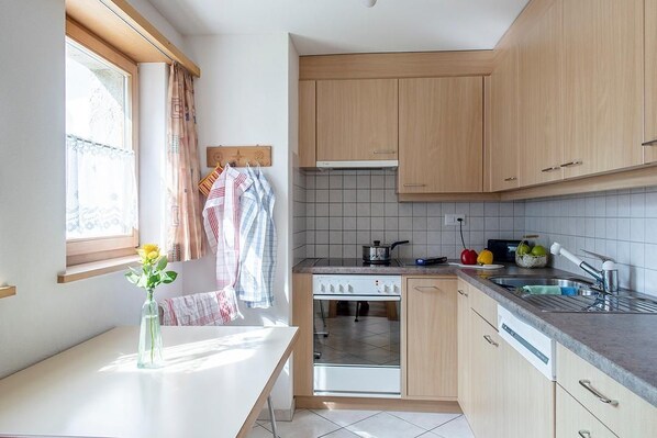 Fridge, microwave, stovetop, dishwasher