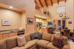 TV, fireplace, DVD player, stereo