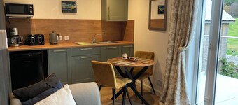 Beautiful garden apartment surrounded by woodland and fields.