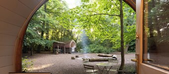 Cosy Bluebelle Glamping pod in a secluded woodland clearing