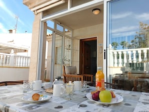 House, 2 Bedrooms, Patio, City View | Dining room - Bungalow Near the Beach in Torrevieja, Aguas Nuevas (Torrevieja)