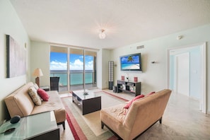 Condo, 2 Queen Beds, Balcony, Ocean View (Balcony on the Ocean) | Living area | 50-inch flat-screen TV with digital channels