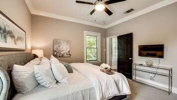 1 bedroom, desk, iron/ironing board, travel crib
