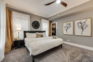 1 bedroom, desk, iron/ironing board, travel cot