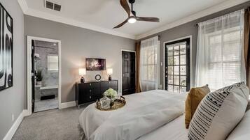 1 bedroom, desk, iron/ironing board, travel crib