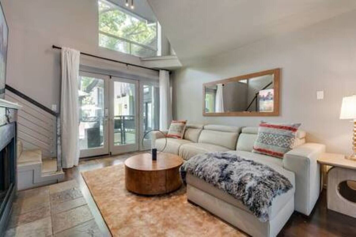 Sophisticated urban loft with king suite, resort pool, and secured parking.