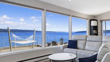 Smart TV, fireplace, video games, DVD player