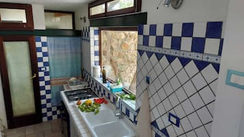 Fridge, cookware/dishes/utensils