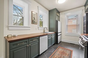 Microwave, oven, stovetop, dishwasher