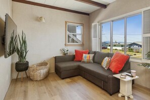 Smart-tv, boeken, een muziekbibliotheek en een stereo