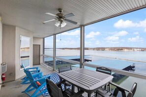 Outdoor dining - Lands End Condo with Amazing Main Channel Views, 2 Pools, Playground & Boat Slip (Osage Beach)