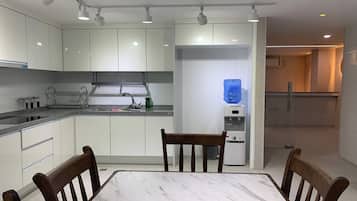Fridge, electric kettle