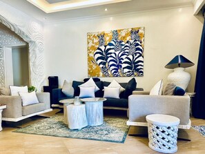 Living area -  2-bedroom apartment with AC, WiFi in serene Diani Beach (Kwale County)