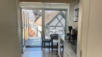 Fridge, stovetop, cookware/dishes/utensils