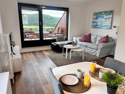 Tannenherz vacation apartment with balcony and mountain view