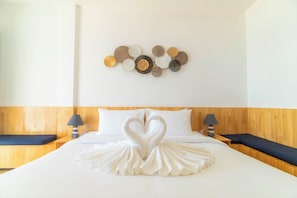 Deluxe Double Room, Beach View | In-room safe, desk, laptop workspace, free WiFi