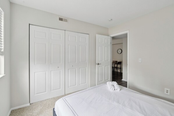 Desk, iron/ironing board, travel cot, free WiFi