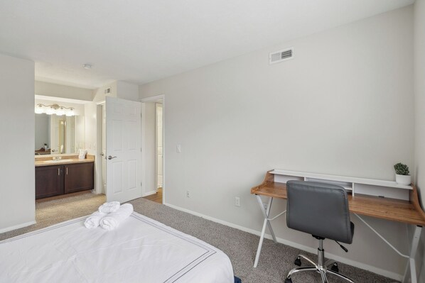 Desk, iron/ironing board, travel cot, free WiFi