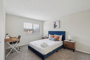 Desk, iron/ironing board, travel crib, free WiFi