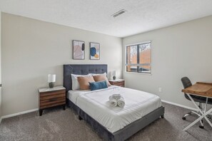 Desk, iron/ironing board, travel cot, free WiFi