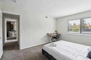 Desk, iron/ironing board, travel cot, free WiFi