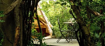 Spacious and cosy 6 meter Bedouin Bell Tent in a secluded woodland clearing