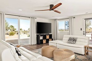TV, fireplace, offices