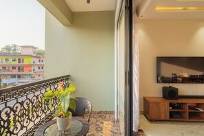 Căn hộ, 1 giường cỡ king, ban công, quang cảnh thành phố | Ban công