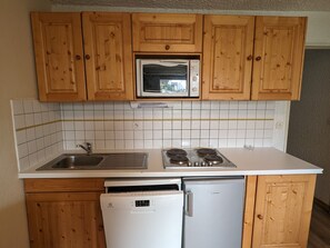 Fridge, dishwasher - Functional studio with balcony, at the foot of the slopes, pets allowed (Les Deux Alpes)