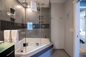 Dusche, Haartrockner, Handtücher