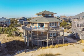 Exterior - Oceanfront Home in Avon with Hot Tub, Grill, Smart TVs. Pure Beachfront Bliss! (Avon)