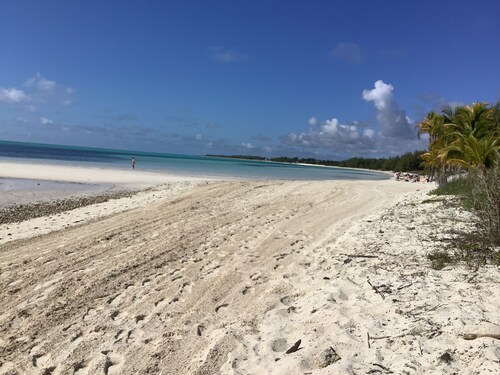 Cozy brand new yellow studio/cottage with free floating dock in Freeport.