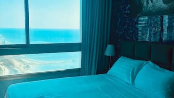 舒适开间, 海景 | 1 多间卧室、遮光窗帘、熨斗/熨衣板、免费 WiFi