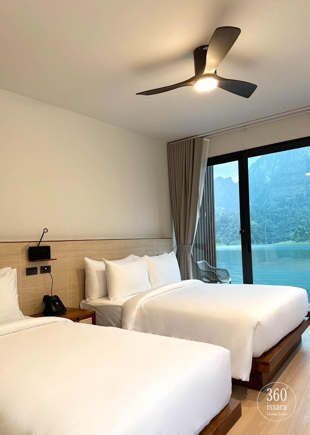 Deluxe Triple Room, Lake View | In-room safe, blackout curtains, free WiFi, bed sheets