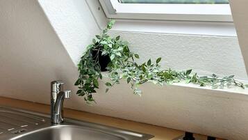 Kühlschrank, Mikrowelle, Ofen, Wasserkocher mit Kaffee-/Teezubehör