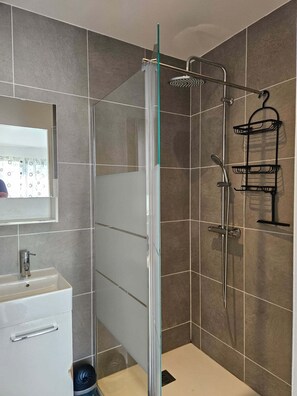 Ducha, toallas, papel higiénico