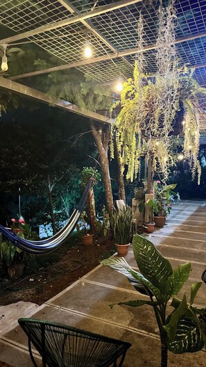 Standard Quadruple Room, Private Bathroom, Ground Floor | Terrace/patio - La Villa de los Alas (Juayua)