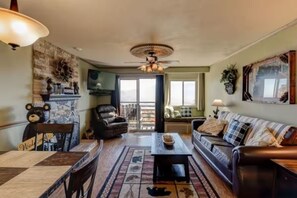 Smart TV, fireplace, video games, foosball