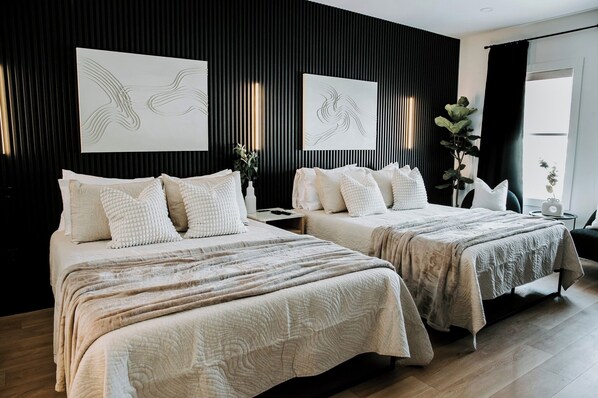 Room, 2 Queen Beds, Non Smoking | Desk, laptop workspace, blackout drapes, soundproofing