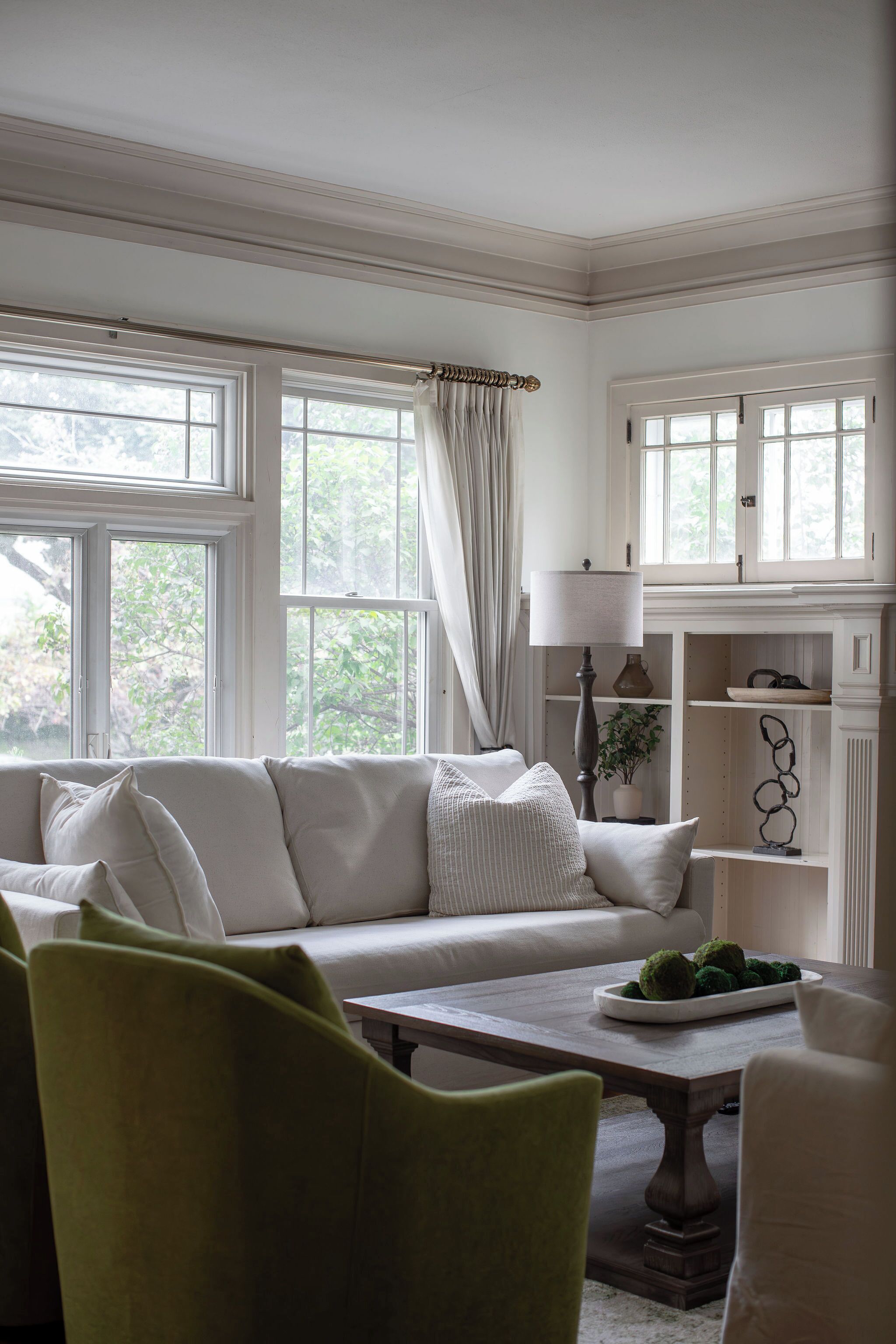 Smart TV, chimenea y libros 