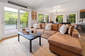 Smart TV, fireplace, table football