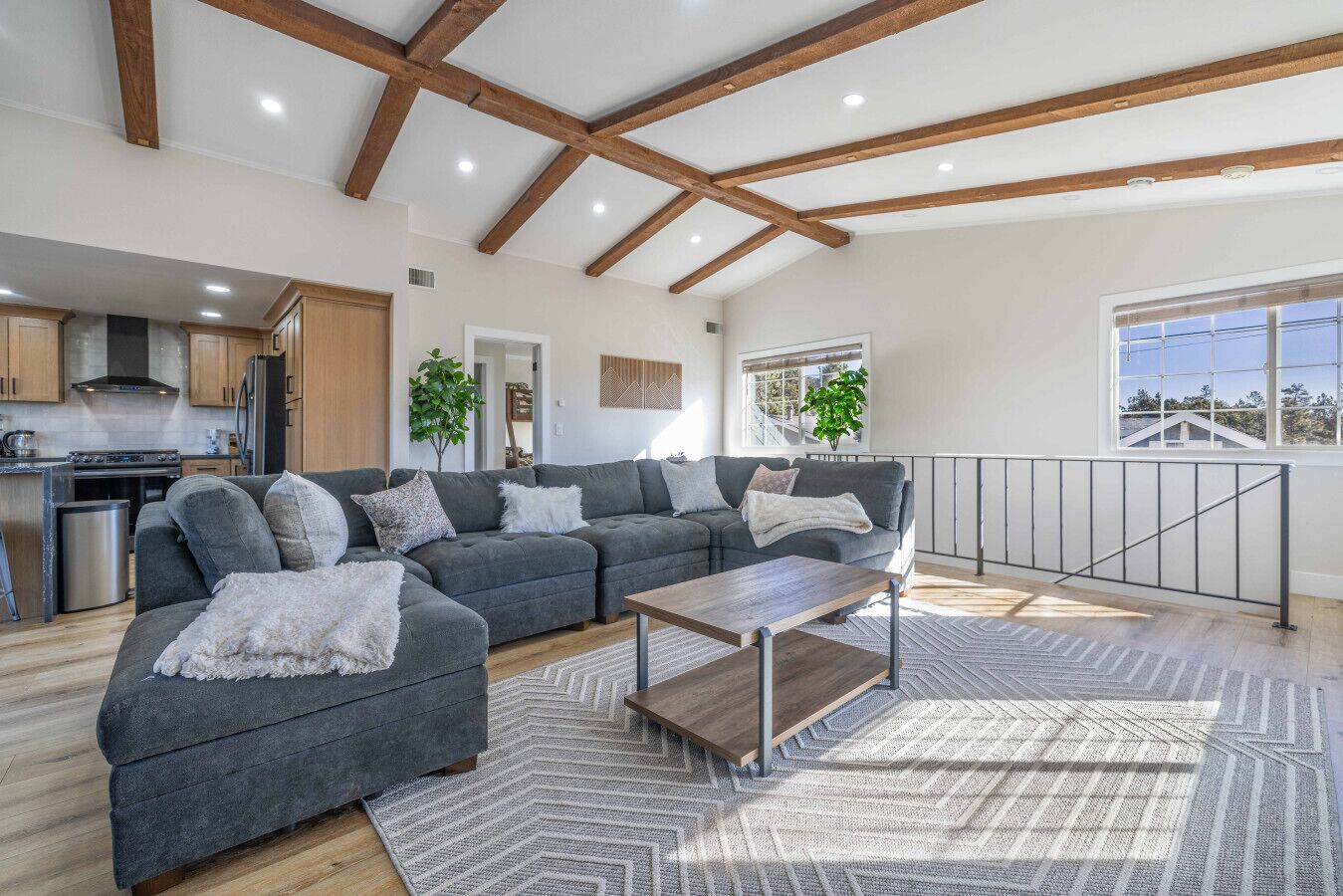 Smart TV, fireplace, foosball