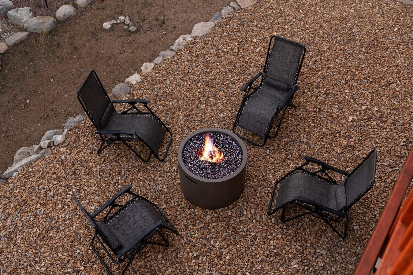 Backyeard seating with firepit