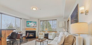 Smart TV, fireplace, video games