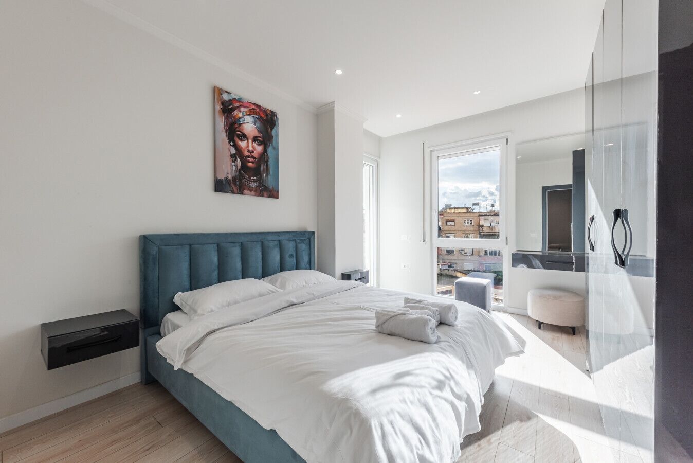 1 slaapkamer, een strijkplank/strijkijzer, reisbedje, wifi