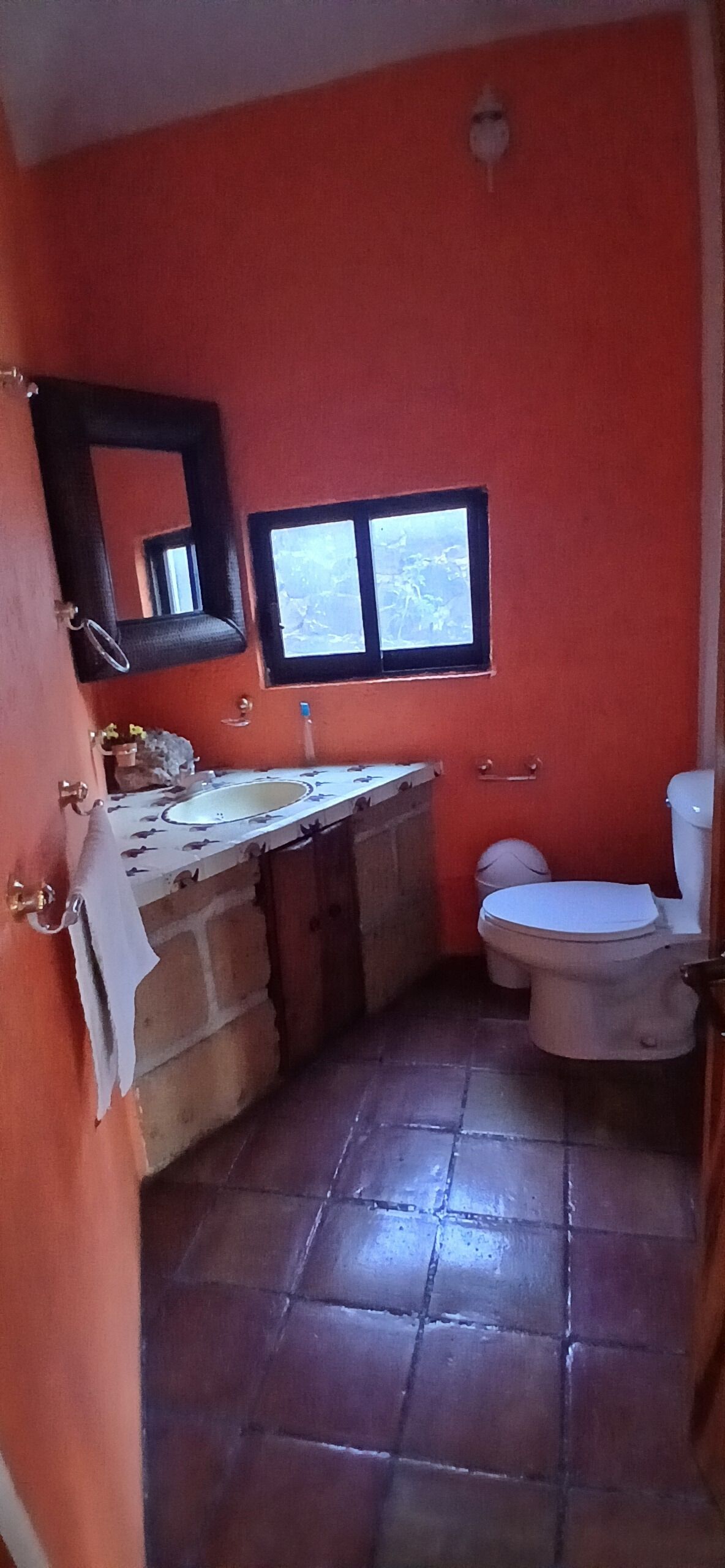 Shower, towels, soap, toilet paper