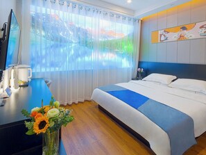 Habitación individual Confort, vistas a la ciudad | Espacio para trabajar con un portátil y wifi gratis