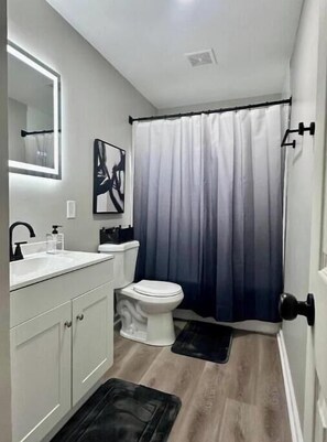 Towels, soap, toilet paper