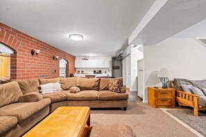 Smart TV, fireplace, video games, table football